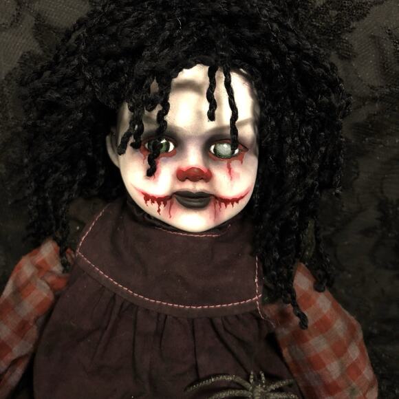 OOAK Creepy Odd 14” Raggedy Annie Clown Gothic Doll Halloween Horror Art Doll - Picture 9 of 10